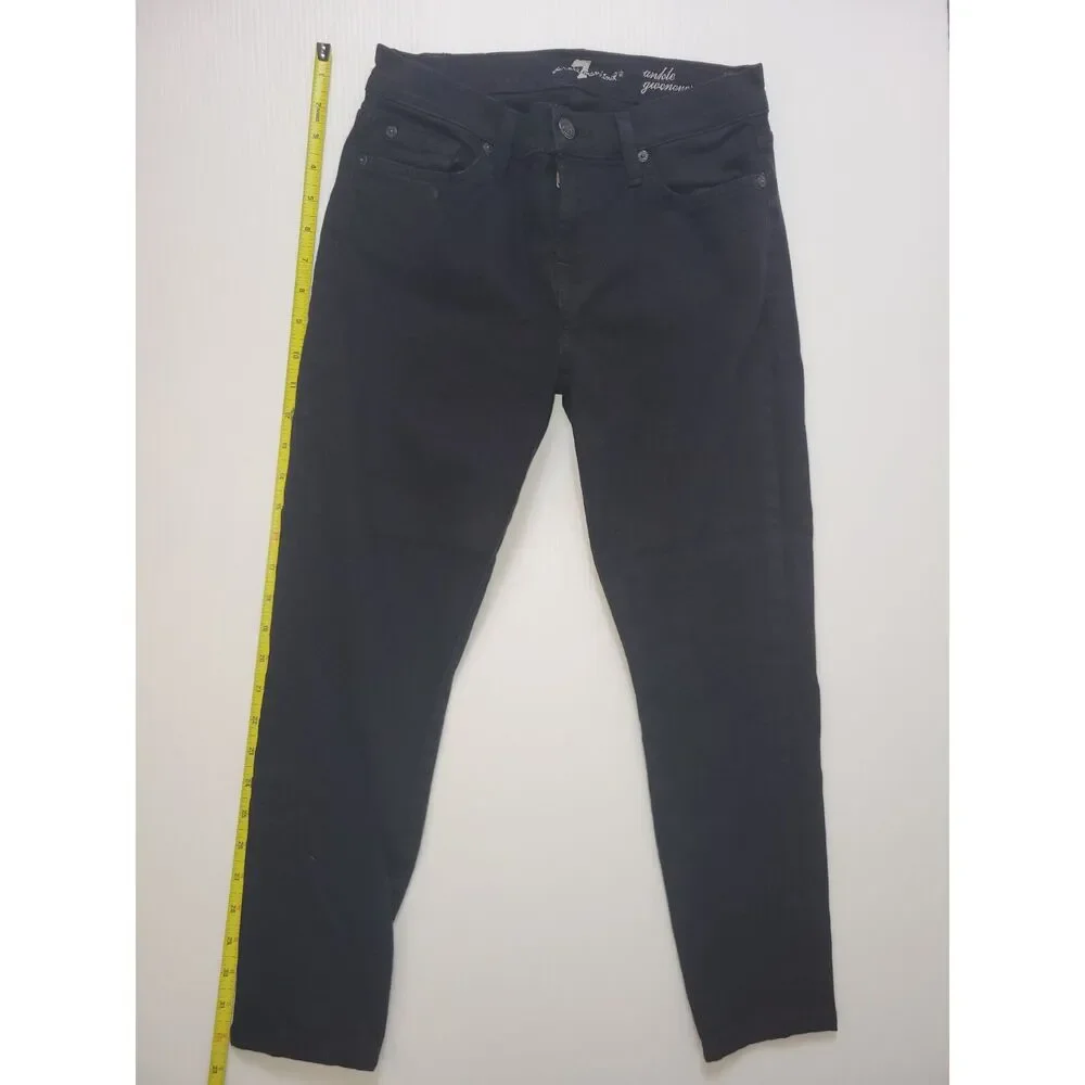 7 For All Mankind Black ankle gwenevere Denim Jeans Womens 26‎ - Picture 6 of 9